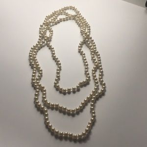 White pearl layered necklace